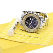 BREITLING NAVITIMER MONTBRILLANT A19030 41mm SS Black Dial Chronograph #C090