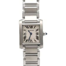 Authentic Cartier Tank Française SM W51008Q3 Stainless Steel Quartz #246-00...