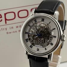 Epos 3390S Emotion Automatic Men's Watch White Skeleton w/Box from Japan Rare