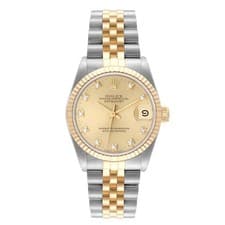 Rolex 31mm DateJust 18K Gold / Steel Watch with Diamond Champagne Dial. (68273)