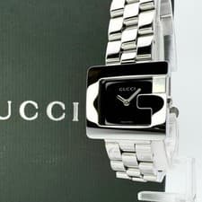 With Box Working GUCCI 3600L G Logo Square Black Dial Quartz