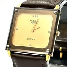 Rado Florence Vintage Quartz Gold Sapphire Crystal Used