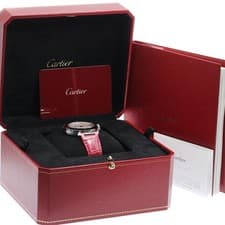 CARTIER PASHA DE CARTIER WSPA0012 35mm SS Silver Dial Leather Strap #C346