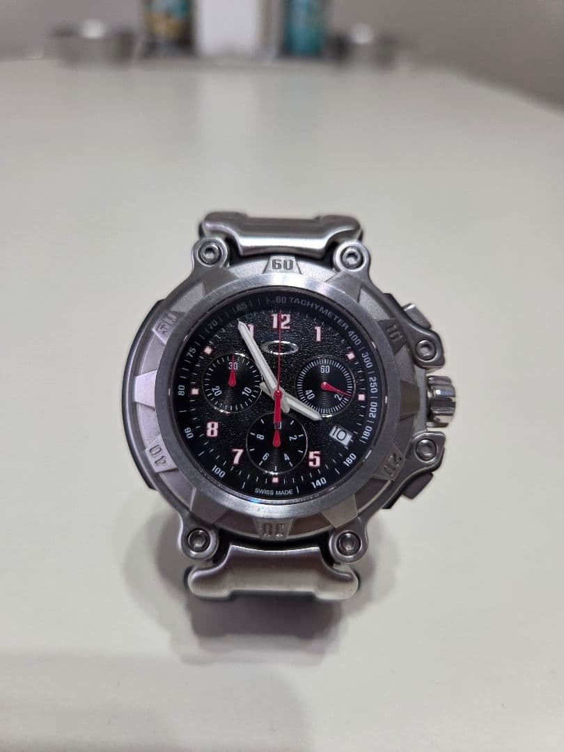 Oakley Crankcase 2000s Watch Full Working w/Case Rare From Japan 2604TK
