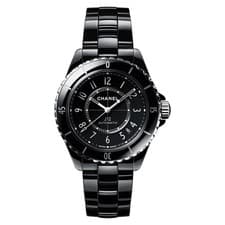 Chanel J12 H5697 Ceramic Black Dial Automatic Watch With Box & Papers