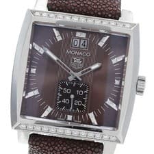 TAG HEUER WAW1316 Monaco Lady Grand Date 13P Diamond Bezel Quartz Women s 918483