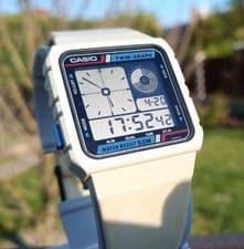 Casio AE-20w Twin-graph Vintage Ultra Rare white version, Original band! Mod.588