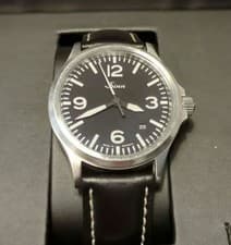 Sinn 556A Black Dial Auto Watch Leather Strap Box Papers 200m Box Paper Japan