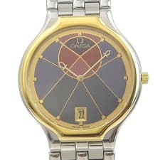 OMEGA Symbol Pyramid Boys Quartz Battery Watch Rare from JAPAN