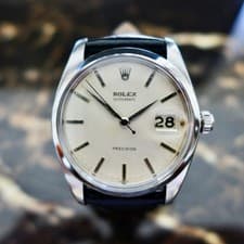 A STUNNING VINTAGE GENTS 1960 ROLEX OYSTER DATE WRISTWATCH IN STEEL 34m
