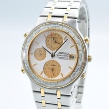 Seiko 5T52-7A00 World Time Quartz Men's Gold Combination Alarm Date Used From J