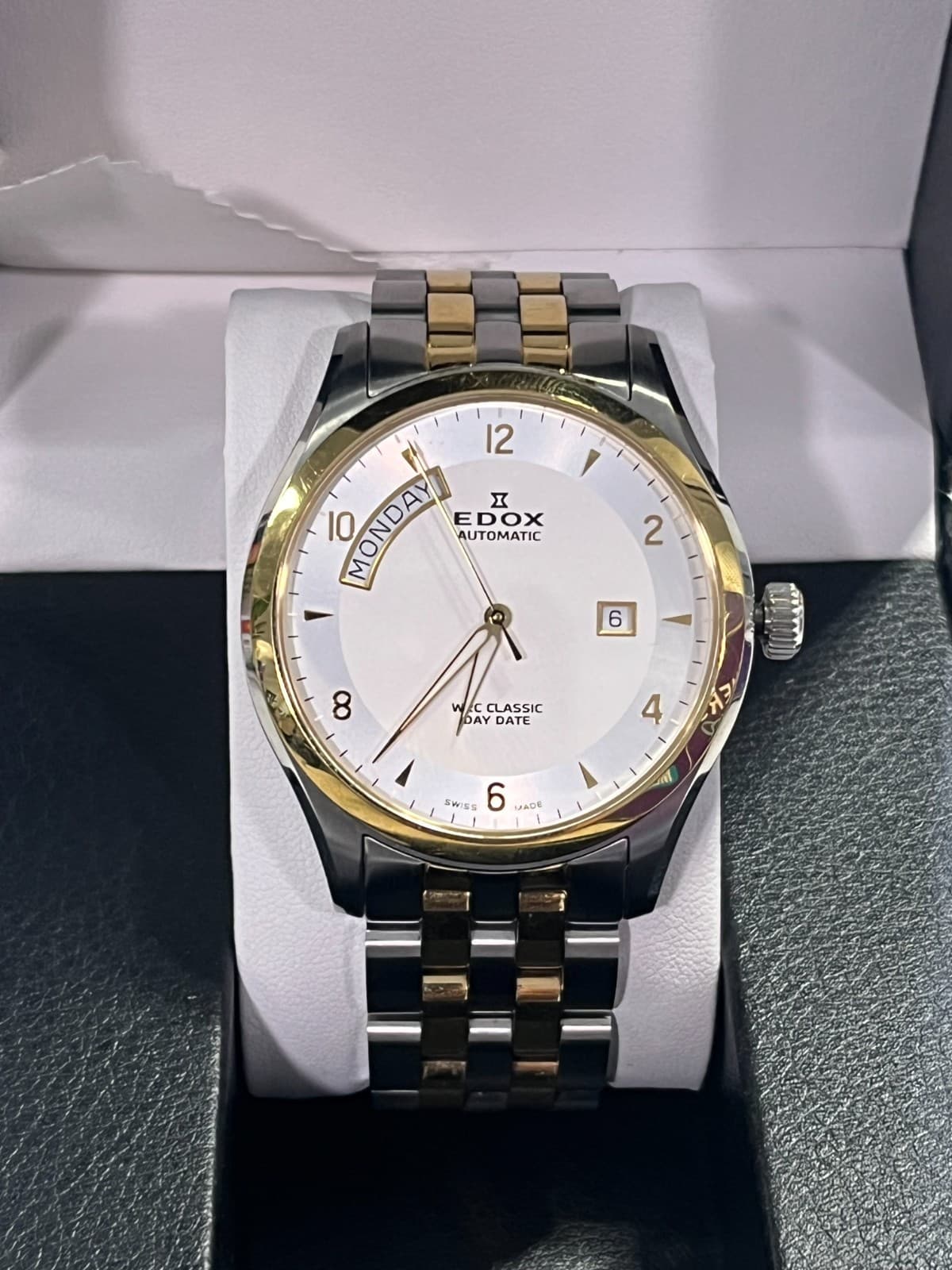 Edox Men's  83013-357J-AID WRC Classic Day Date Swiss Automatic ETA 2824 Watch