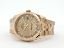 Rolex Datejust 36 Solid 18k Yellow Gold Champagne Dial Jubilee Bracelet 116208