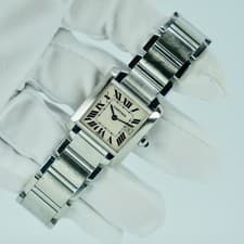 Cartier TANK FRANÇAISEl Lady/Women's Vintage Watch 2465 Factory Silver Dial 25mm