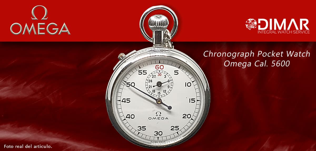 Vintage Chronograph Pocket Watch Omega Cal. 5600. Ø.50Mm, Minute Counter.