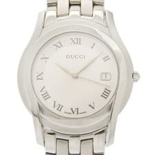 Gucci 5500M Men's Quartz Watch SS Silver Dial