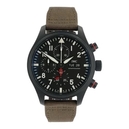 IWC Pilot Chronograph Top Gun Ceramic Black Dial 44.5mm Automatic Watch IW389104