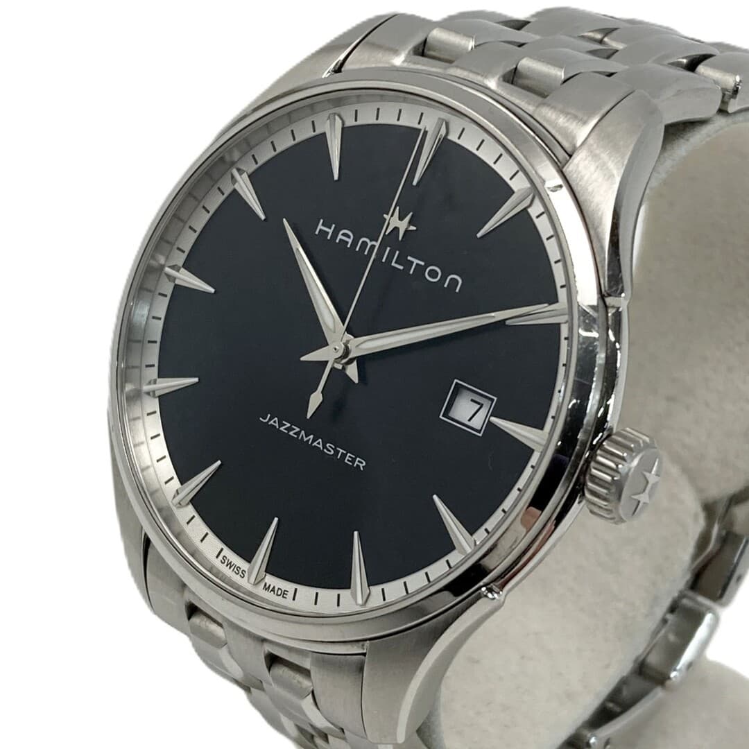 Hamilton Jazzmaster Date Black Quartz Men's Watch Used From Japan
