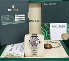 ROLEX REHAUT 26mm Stainless Steel Datejust MOP Roman Dial w/ CARD 179160