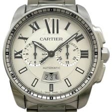CARTIER Calibre de Cartier Chronograph W7100045 White Stainless Steel #OK1092
