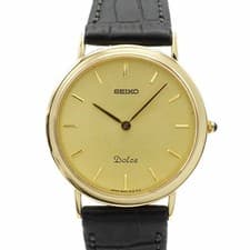 SEIKO Dolce Quartz 8N40-6080 Gold Case Size 30.0mm Used Watch #41021