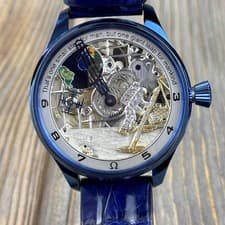 Сustom Space Watch, 1930 Swiss Omega Mechanical Vintage Movement, Hand-Engraved