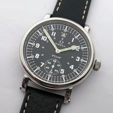 Big Swiss Mechanical Military Marriage Wristwatch OMEGA Steel Case Pilots WW2
