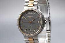 [Near MINT] LONGINES Conquest 163 4982 Titanium Quartz Day/Big Date  Mens Watch