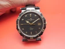 BAUME MERCIER SOLID STEEL RIVIERA 36MM COLLECTIBLE WATCH WITH DIVER BEZEL