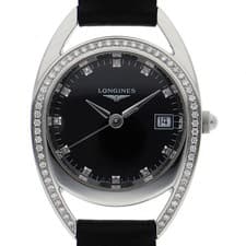 LONGINES L6.136.0 Equestrian WATCH black SS/leather QZ