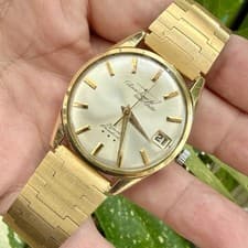 Vintage Citizen Super Jet Auto Dater 100 Micron 14K GF Automatic 39J Men’s Watch
