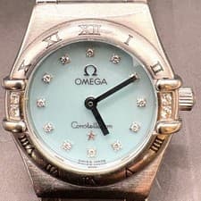 Omega Constellation Quartz Watch 1566.76 Blue Shell Dial Diamond