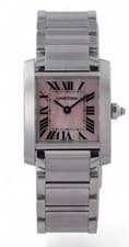 CARTIER Tank Francaise Small Steel Quartz - Pink MOP Pearl - 2384 - 20mm x 25mm