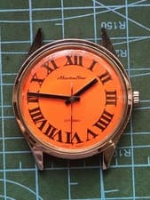 vintage Citizen Marine Star H005-300I-T.  1968. rare original orange dial.