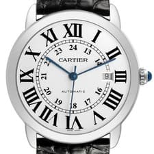 Cartier Ronde Solo XL Steel Silver Roman Dial Mens Watch W6701010