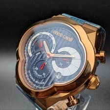 Roberto Cavalli Franck Muller 1G028 Automatic Chronograph Blue Leather Watch