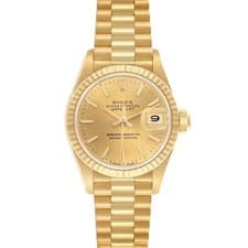 Rolex President Datejust 26 Champagne Dial Yellow Gold Ladies Watch 69178