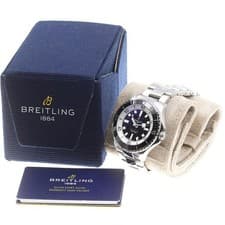 BREITLING SUPER OCEAN AUTOMATIC A17378 46mm SS Black Dial Watch #C172