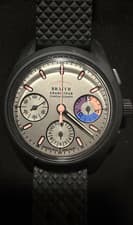 Bravur GT La Corsa Rosa III Chronograph Automatic Black Rubber Strap Sport Watch