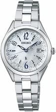 SEIKO Lukia SSQV103 Silver Titanium Solor Radio Women's Watch F/S w/Tracking#