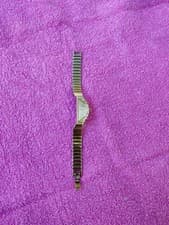 Seiko Rivoli Half Moon Asymmetrical Ladies Watch Gold-Tone 15mm Size 5.5"