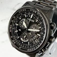 CITIZEN Promaster Chronograph Guilloche Dial Solar Black Authentic From Japan