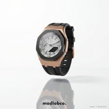 MLC-311 modlab company BESPOKE GA-2100 Casioak White Dial Rose Gold Rubber 42mm
