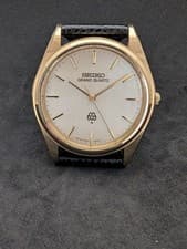Seiko Grand Quartz Twin Quartz Watch Gold NonDate 35mm Vintage Authentic