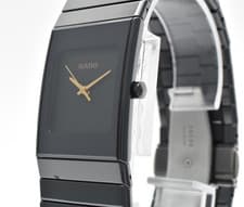 Vintage [N MINT] RADO DiaStar 205.0295.3 Ceramics Black Quartz Men's Watch JAPAN