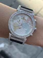 Technolink Diamonds Master Watch World Map Dial Quartz Mens 45mm