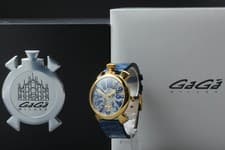[NEAR MINT] GaGa MILANO Manuale 48 Skeleton 5314.02 Hand Winding Men's Watch JPN