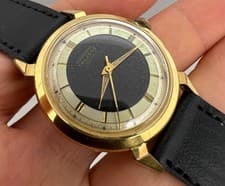 Vintage Men's watch JUNGHANS SPIDER BULLSEYE TRILASTIC  GOLD PLATED 93 /1