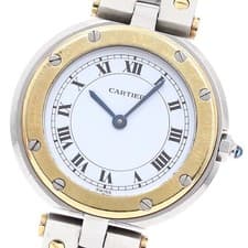 CARTIER Santos Round SM 84038288 white Dial Quartz Ladies Watch_949475