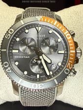 Tissot Seastar Chronograph Date Grey Designer Dive Mens Watch
